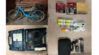Polizei Münster: POL-MS: Nach Flucht mit dem Fahrrad in die Aa gestürzt - 37-Jähriger nach mutmaßlichen Diebstählen gestellt und durch Feuerwehr geborgen - Zeugen und Eigentümer gesucht