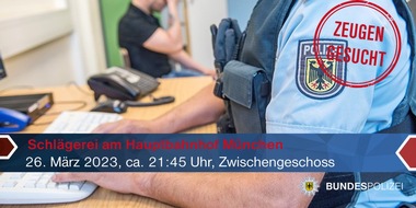 Bundespolizeidirektion München: Bundespolizeidirektion München: Schlägerei am Hauptbahnhof / Drei Beteiligte vor Haftrichter