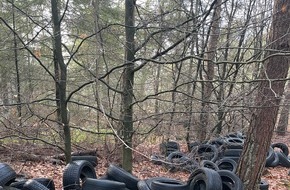 Polizeiinspektion Emsland/Grafschaft Bentheim: POL-EL: Dersum / Heede - Illegale Reifenentsorgung in Waldgebiet - Polizei bittet um Hinweise