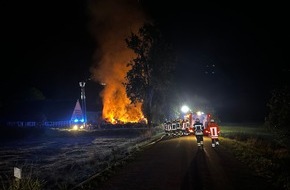 Kreisfeuerwehr Rotenburg (Wümme): FW-ROW: Brand in Ostendorf: Feuerwehr verhindert Übergreifen auf weitere Gebäudeteile