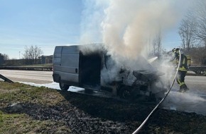 Polizeidirektion Landau: POL-PDLD: A65/Edenkoben - Brennender Transporter