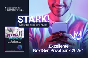Gesellschaft f&uuml;r Qualit&auml;tspr&uuml;fung mbH: NextGen Privatbank 2026: Digitale Qualit&auml;t wird zum entscheidenden Wettbewerbsfaktor f&uuml;r Privatbanken