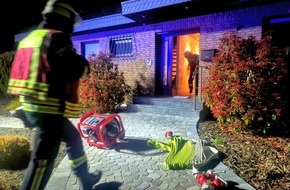 Freiwillige Feuerwehr der Gemeinde Sonsbeck: FW Sonsbeck: Verrauchter Keller nach Entstehungsbrand - Rauchwarnmelder wecken schlafende Bewohner rechtzeitig