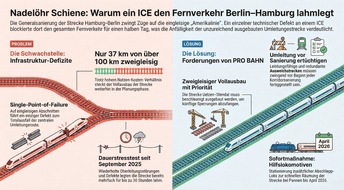 Fahrgastverband PRO BAHN e. V.: Liegengebliebener ICE legte Fernverkehr Berlin&ndash;Hamburg lahm