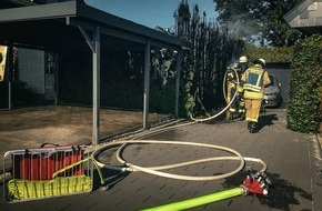 Feuerwehr Altenbeken: FW-PB: Heckenbrand in Schwaney- Übergreifen auf Wohnhaus verhindert