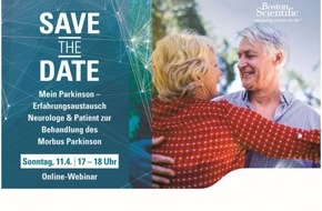 Boston Scientific Medizintechnik GmbH: "Ich lebe jetzt ein ganz normales Leben, trotz Parkinson" / Einladung zur Online-Informationsveranstaltung von Boston Scientific: Tiefe Hirnstimulation (THS) - 11. April 2021