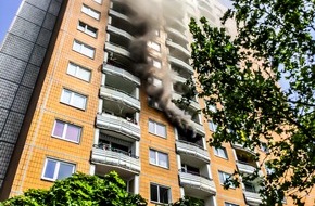 Feuerwehr Dresden: FW Dresden: Wohnungsbrand in einem Hochhaus