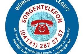 Polizeiinspektion Lüneburg/Lüchow-Dannenberg/Uelzen: POL-LG: ++ Würde in der Pflege - Lüneburger Sorgentelefon bei Konflikten und Gewalt ++ Hinweis auf Sorgentelefon ++ Aktion des Kriminalpräventionsrat Lüneburg ++