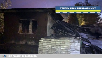 Polizei Duisburg: POL-DU: Wanheimerort: Schuppen brannte - Zeugen gesucht
