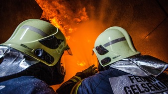 Feuerwehr Gelsenkirchen: FW-GE: Brennende Gasflasche entzündet Gartenmöbel