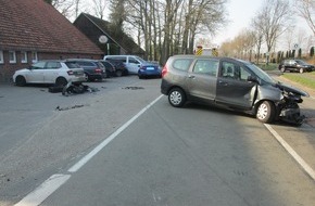 Polizeiinspektion Oldenburg-Stadt / Ammerland: POL-OL: +++Verkehrsunfall mit sechs beteiligten Fahrzeugen, drei Verletzten und hohem Sachschaden+++