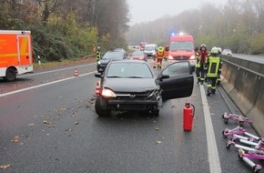 Feuerwehr Mülheim an der Ruhr: FW-MH: Verkehrsunfall auf der Bundesautobahn A 40