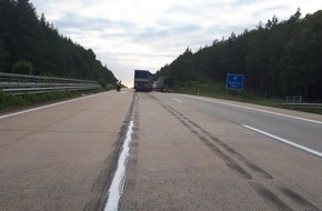 Polizeidirektion Kaiserslautern: POL-PDKL: Defekter Lastwagen sorgt für Gefahrenstelle
