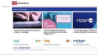 SWI swissinfo.ch: Ciò che interessa alla gente in Europa / Con i media di tutta Europa, SWI swissinfo.ch offre "Punti di vista europei"