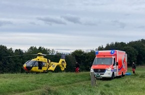 Feuerwehr Hattingen: FW-EN: Verkehrsunfall zwischen Motorrad und PKW - Rettungshubschrauber im Einsatz