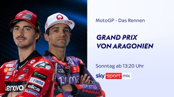 Sky Deutschland: Die nächste Runde im Duell Bagnaia vs Martín: der MotoGP(TM) Grand Prix von Aragonien am Wochenende live und exklusiv bei Sky Sport