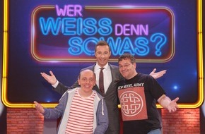 ARD Das Erste: Das Erste: "Wer weiß denn sowas?" 
Das schlaue Wissensspiel mit Bernhard Hoëcker und Elton im Ersten verabschiedet sich vorerst mit einer Top-Quote