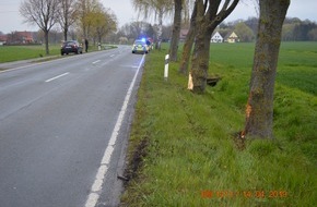 Polizeiinspektion Nienburg / Schaumburg: POL-NI: Kurvenfahrt endet im Straßengraben