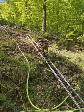 FW Stuttgart: Waldbrand auf 6.500 Quadratmetern in Stuttgart-Rohracker