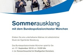 Bundespolizeiinspektion Konstanz: BPOLI-KN: Vorankündigung: Konzert des Bundespolizeiorchesters München in Konstanz