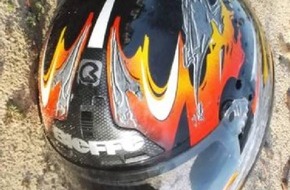 Polizeiinspektion Nienburg / Schaumburg: POL-NI: Wer kann Angaben zum Motorradhelm machen?  -Bild im Download-