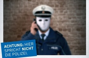Kreispolizeibehörde Herford: POL-HF: Trickbetrüger am Telefon - Warnhinweis - Falscher Polizeibeamter
Betrugsmasche seit gestern Abend 40 Fälle