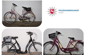 Polizei Salzgitter: POL-SZ: Pressemitteilung der Polizei Peine vom 30.08.2024: Fahrräder sichergestellt - Polizei Peine sucht Eigentümer