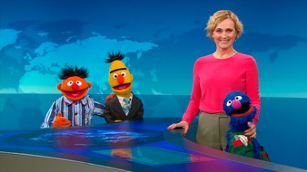 NDR / Das Erste: Wer, wie, was? - Ernie, Bert und Grobi mischen tagesthemen-Sendung auf