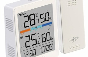 PEARL GmbH: infactory Außen- und Innen-Thermometer und Hygrometer mit Funk-Außensensor, 60 m: Temperatur, Luftfeuchtigkeit und Uhrzeit im Blick behalten