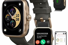 PEARL GmbH: Perfekter Fitness-Begleiter: newgen medicals Premium-GPS-Fitness-&-Fashion-Smartwatch SW-520, 1,78" AMOLED-Display, IP68