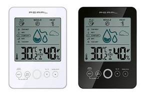 PEARL GmbH: PEARL Digital-Hygro-/Thermometer mit Schimmel-Alarm & Komfort-Anzeige, weiß oder schwarz: Für ein gesundes Raumklima - warnt vor Schimmel-, Erkältungs- & Hitze-Gefahr