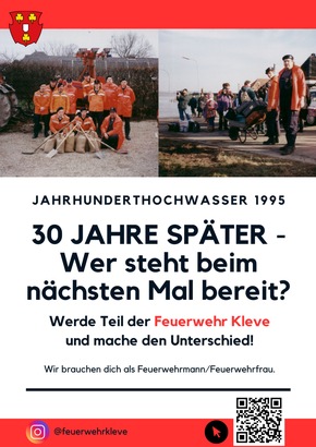 FW-KLE: Hochwasser am Rhein vor 30 Jahren - Die Löschgruppe Düffelward erinnert sich