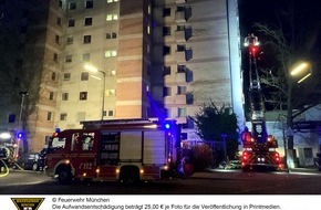 Feuerwehr München: FW-M: Ganze Etage nach Wohnungsbrand unbewohnbar (Moosach)