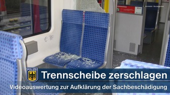 Bundespolizeidirektion München: Bundespolizeidirektion München: Sachbeschädigung in der S-Bahn - Trennscheibe zu Bruch geschlagen