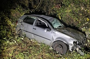 Polizeiinspektion Rockenhausen: POL-PIROK: Alleinunfall mit verletzter Person infolge von Alkoholeinfluss