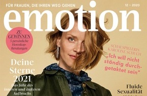 EMOTION Verlag GmbH: Schauspielerin Karoline Schuch: "Bei Menschen, die mit Champagner herumspritzen, bekomme ich richtig Ekelgefühle"