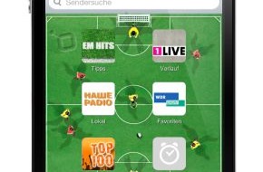 radio.de GmbH: radio.de ist der ideale Begleiter für die Fußball-Europameisterschaft 2012 - alle Spiele live, auch unterwegs über die radio.de Apps /
radio.de bringt den Fußball ins Netz (BILD)