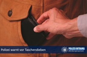 Polizeidirektion Wittlich: POL-PDWIL: Warnung vor Taschendieben beim Einkaufen und Diebstählen aus Fahrzeugen!