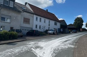 Kreispolizeibehörde Höxter: POL-HX: Farbeimer fällt auf Fahrbahn - Polizei sucht mögliche Geschädigte