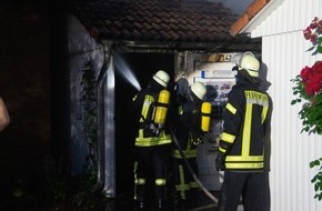 Feuerwehr Flotwedel: FW Flotwedel: Schuppen bei nächtlichem Brand stark beschädigt