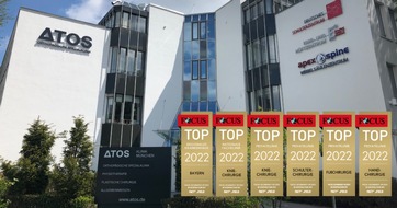 ATOS Gruppe GmbH & Co. KG: Münchner ATOS Kliniken erhalten sechs Auszeichnungen für 2022