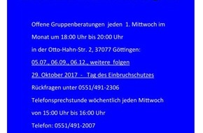 Polizeiinspektion Göttingen: POL-GÖ: (493/2017) Beratungsoffensive für wirksamen Einbruchschutz geht weiter - Nächste öffentliche Veranstaltung am 6. September bei der Polizeiinspektion (PI) Göttingen in Weende
