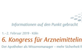 ADKA Bundesverband Deutscher Krankenhausapotheker: 6. Kongress für Arzneimittelinformation am 1./2. Februar 2019 in Köln