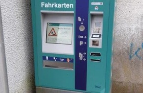 Bundespolizeiinspektion Kassel: BPOL-KS: Fahrausweisautomat erheblich beschädigt