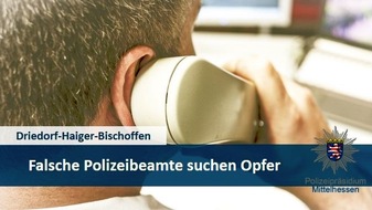 Polizeipräsidium Mittelhessen - Pressestelle Lahn - Dill: POL-LDK: Falsche Polizeibeamte rufen in Driedorf, Haiger und Bischoffen an / Betrüger scheitern an Senioren