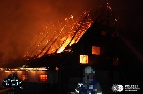 Polizei Warendorf: POL-WAF: Warendorf-Freckenhorst. Brand eines Fachwerkhauses
