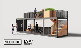 Designit: Mehrwert durch Mehrfachnutzung: Wie städtischer Raum für Gemeinschaft & nachhaltige Mobilität transformiert werden kann zeigt die Initiative VeloHUB erstmals auf der IAA Mobility