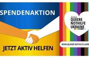 Spendenrekord: Mehr als 500.000 Euro für ukrainische LSBTIQ* Spendenrekord: Mehr als 500.000 Euro für ukrainische LSBTIQ*