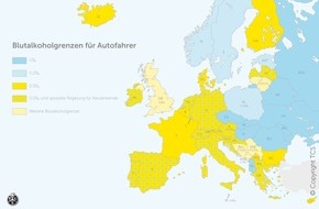 Touring Club Schweiz/Suisse/Svizzero - TCS: Vorsicht bei Alkohol am Steuer: Andere Promillegrenzen im Ausland (BILD)