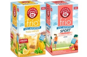 Teekanne GmbH & Co. KG: Pressemitteilung: Neu für die Extraportion Erfrischung: „TEEKANNE frio Yuzu-Minze“ und „TEEKANNE frio Sport Fit Grapefruit-Zitrone + Zink“